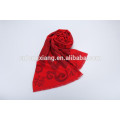 Klassische Stil Red Farbe Modische Jacquard Pattern 100% Viskose Schal